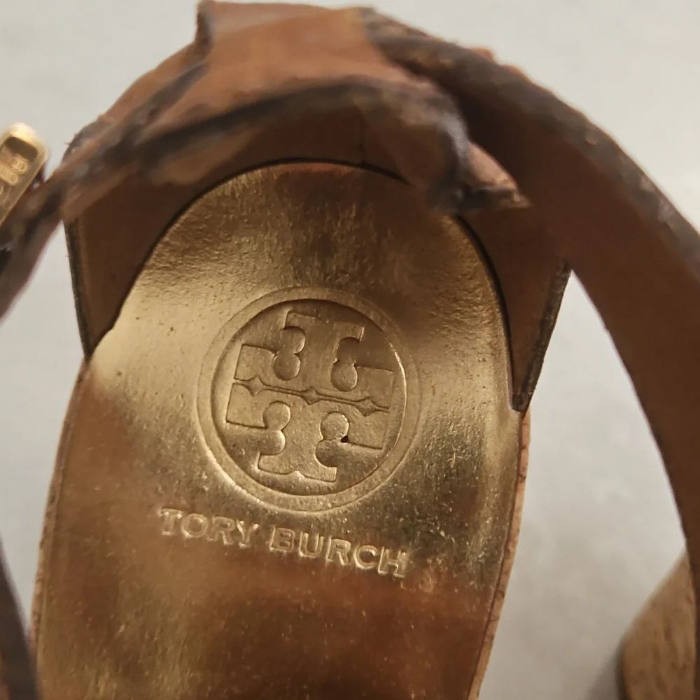 Tory Burch Tan Wedge Sandals
